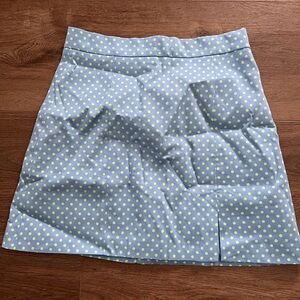 Zara Blue and Yellow Polka Dot Mini Skirt
